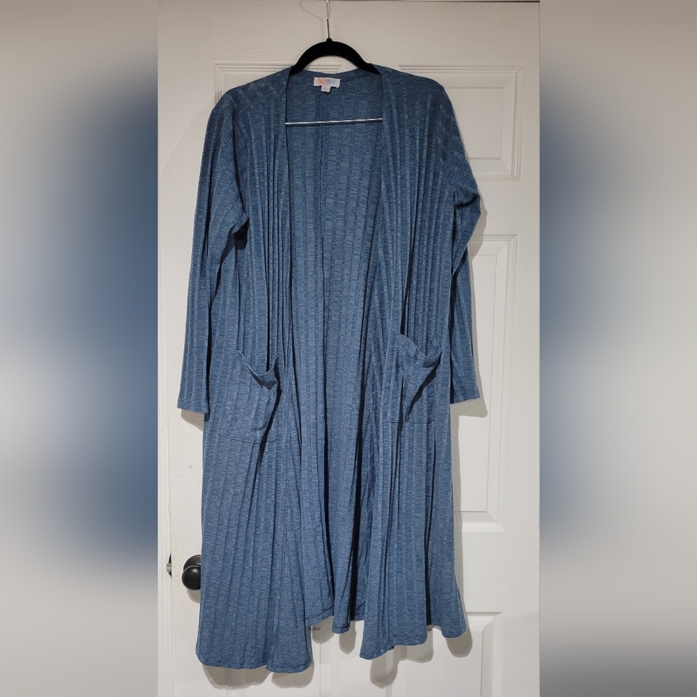 Sz large Lula Roe Dusty Blue Sarah Duster. #8